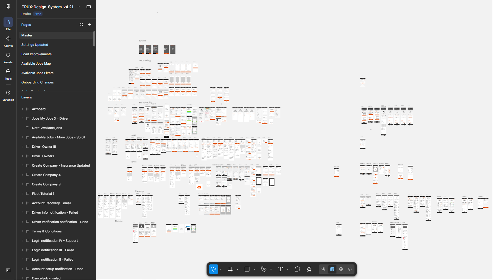 TRUX design system components in Figma